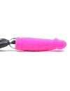 Dildo with Vibration Pink with Black Tail 16 cm 210067