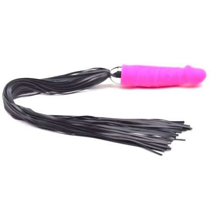 Dildo com Vibração Rosa com Cauda Preta 16 cm,210067