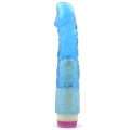 Vibrador Realístico Clássico Azul Transparente 22 cm