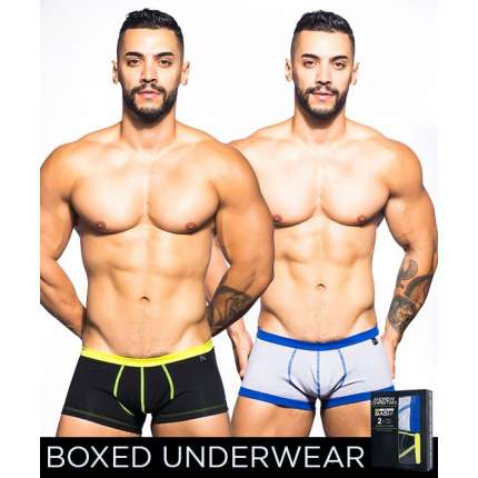 Pack De 2 Calzoncillos De Andrew Christian Basix Tagless Chico Negro, Gris Claro,600063