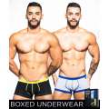 Pack 2 Boxers Andrew Christian Basix Tagless Boy Preto Cinzento Claro