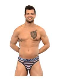 Tanga Andrew Christian Nautical Net Almost Naked Azul Marinho Branco,600088