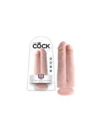 Dildo Realistic King Cock 17.8 cm Two Cocks One Hole White 224009