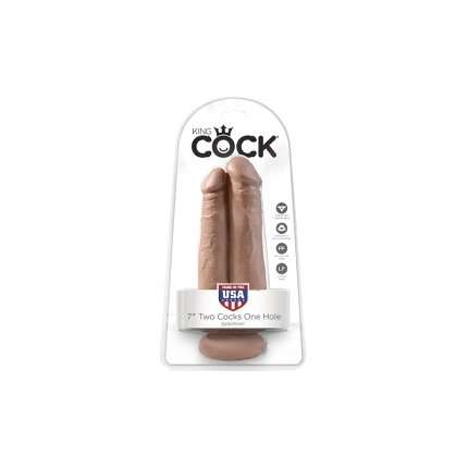 Dildo Realistic King Cock 17.8 cm Two Cocks One Hole Latin 224010