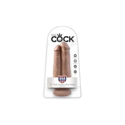 Dildo Realístico King Cock 17,8 cm Two Cocks One Hole Latino,224010