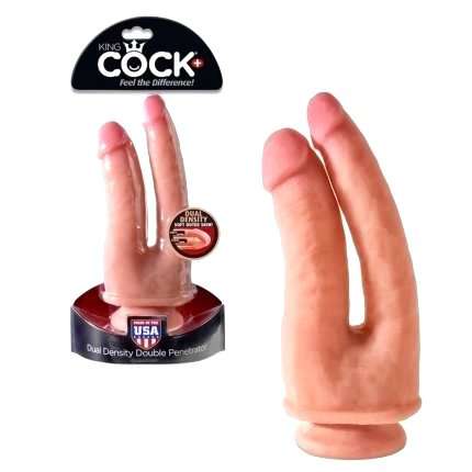 Dildo Duplo Realístico King Cock + Dual Density Double Penetrator,224012