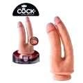 Double Dildo Realistic King Cock + Dual Density, Double Penetrate