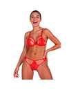passion - anuvera set sujetador + tanga rojo s/m