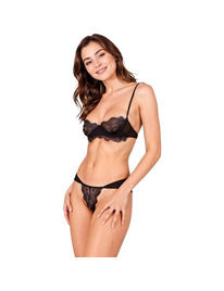 passion - tivolea set sujetador + tanga negro l/xl