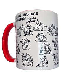 diablo picante - white kamasutra positions mug with red handle 370 ml