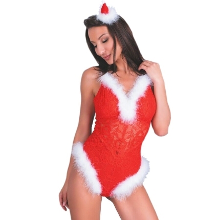 livco corsetti fashion - naughty santa lc 90706 christmas bodysuit s/m