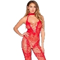 leg avenue - 89336 bodystocking sin entrepierna rojo - talla Única
