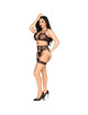 leg avenue - 89359 top + thong + garter belt set black - one size
