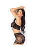 leg avenue - 81676 lace top + mini skirt set black - one size