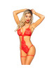 leg avenue - 86123 teddy + garter robe set red size s