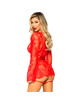 leg avenue - 86123 teddy + garter robe set red size s