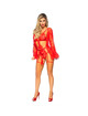 leg avenue - 86123 teddy + garter robe set red size s