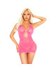 leg avenue - 87203 pink rhinestone halter mini dress - one size
