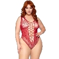 leg avenue - 81641x seamless bodysuit burgundy size 1x/2x