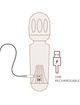 rocks-off - mini rechargeable wand 16 functions black tulip