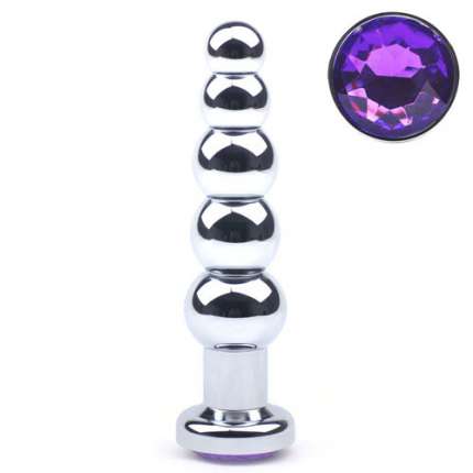 Anal Plug with Jewel Purple 14 cm 243023