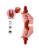 get real - dildo doble dong de silicona caramelo 35 cm