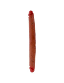 get real - dildo doble dong de silicona caramelo 40 cm