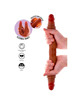 get real - dildo doble dong de silicona caramelo 40 cm