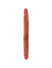 get real - dildo doble dong de silicona caramelo 46 cm