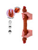 get real - dildo doble dong de silicona caramelo 46 cm