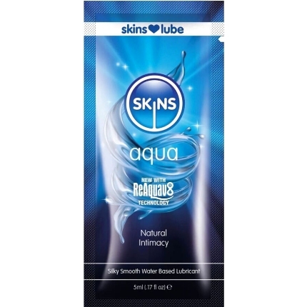 skins - aqua lubricante base de agua monodosis 5 ml
