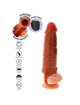 get real - hydrated skin silicone vibrating penis sleeve caramel 16 cm