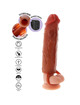 get real - hydrated skin silicone vibrating penis sleeve caramel 20 cm
