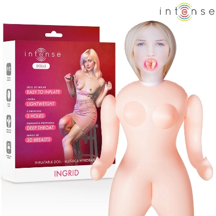 intense dolls - ingrid muÑeca hinchable con tres orificios