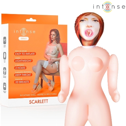 intense dolls - scarlett inflatable doll with three orifices