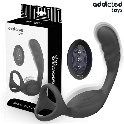 Cockring Duplo Addicted Toys com Estimulação da Próstata e Comando