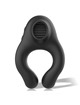 black&silver - anillo vibrador silicona 3 motores recargable negro