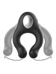 black&silver - anillo vibrador silicona 3 motores recargable negro