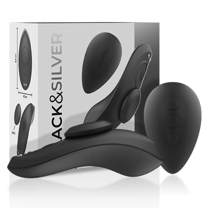 black&silver - preston rechargeable silicone vibrator pantie black
