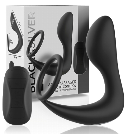 Estimulador da Próstata Black&Silver Recarregável e Comando Preto
