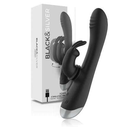 black&silver - dj. adam estimulador rabbit silicona recargable negro