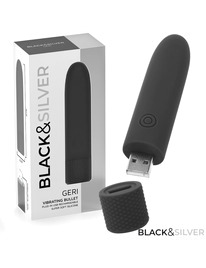 black & silver - geri bala vibradora recargable por usb 8 vibraciones negro 10 x 2.2 cm