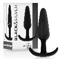 black&silver - kael plug anal silicona con asa mediano