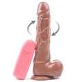 Dildo Realistic Vibrator with Rotation and suction Cup Brown 18 cm