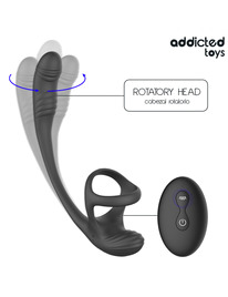 addicted toys - plug anal vibraciÓn y waving 360º y estimulador testÍculos