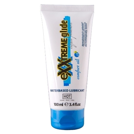 hot - exxtreme glide lubricante base agua + aceite confort a+ 100 ml