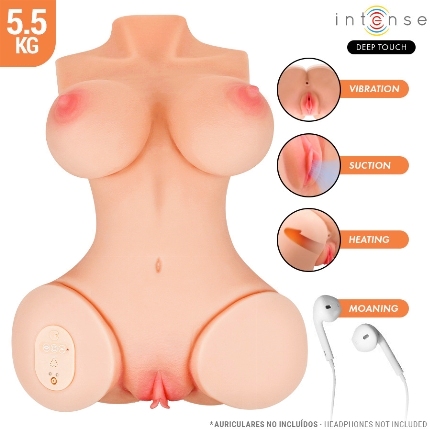 Intense deep touch - vero torso anus and vagina with suction, heat, vibration and voice effects with remote control 5.5 kg