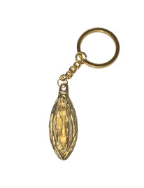 Chaveiro Diablo Picante Vagina Metal Dourado
