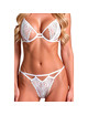 Passion - Resilque Bra + Thong Set White L/Xl