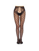 Meias de Liga Leg Avenue Rede Crochless Preta
